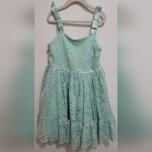 Zunie Girls Mint Green Lace Dress Size 7
